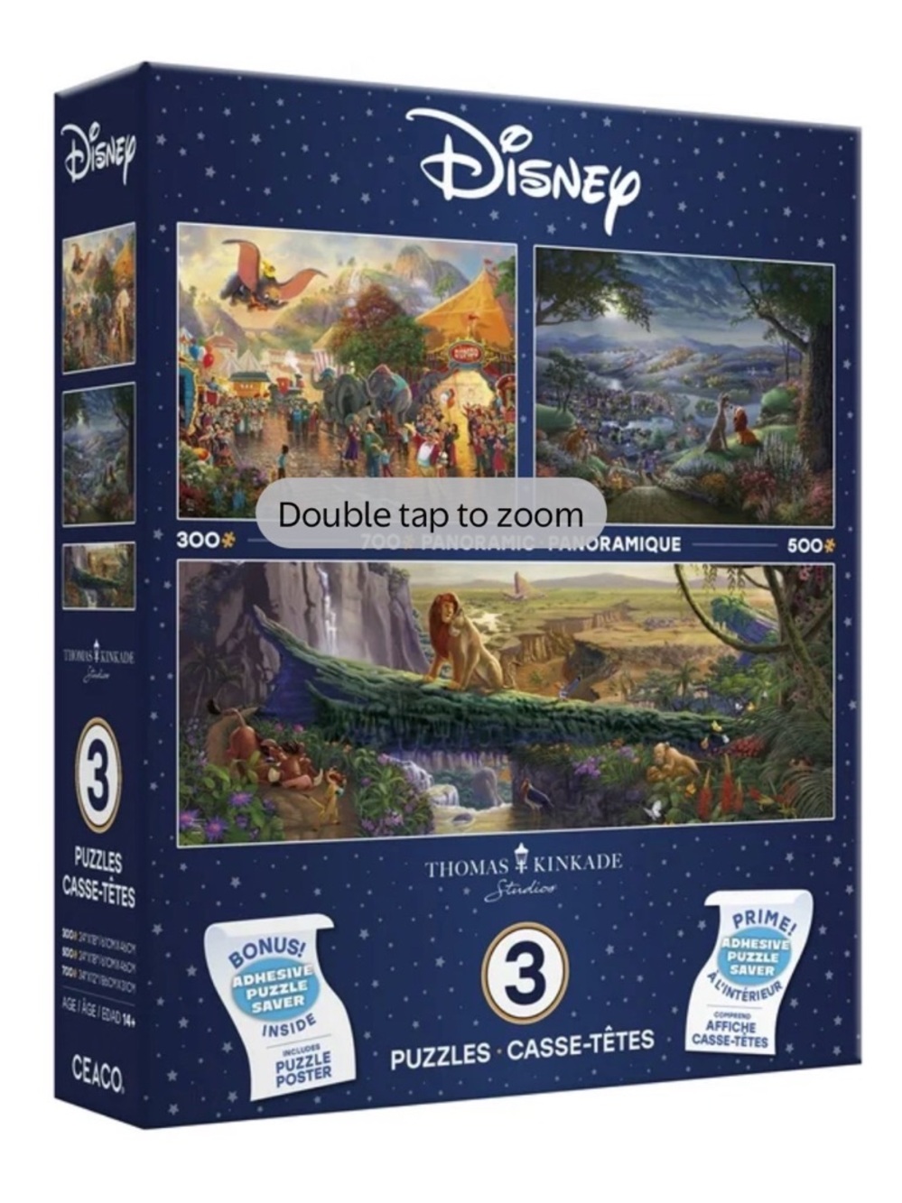 Disney Puzzles Featuring Bright Yellow Circus Tent and Nighttime Village Scenes - Picture 2 of 6